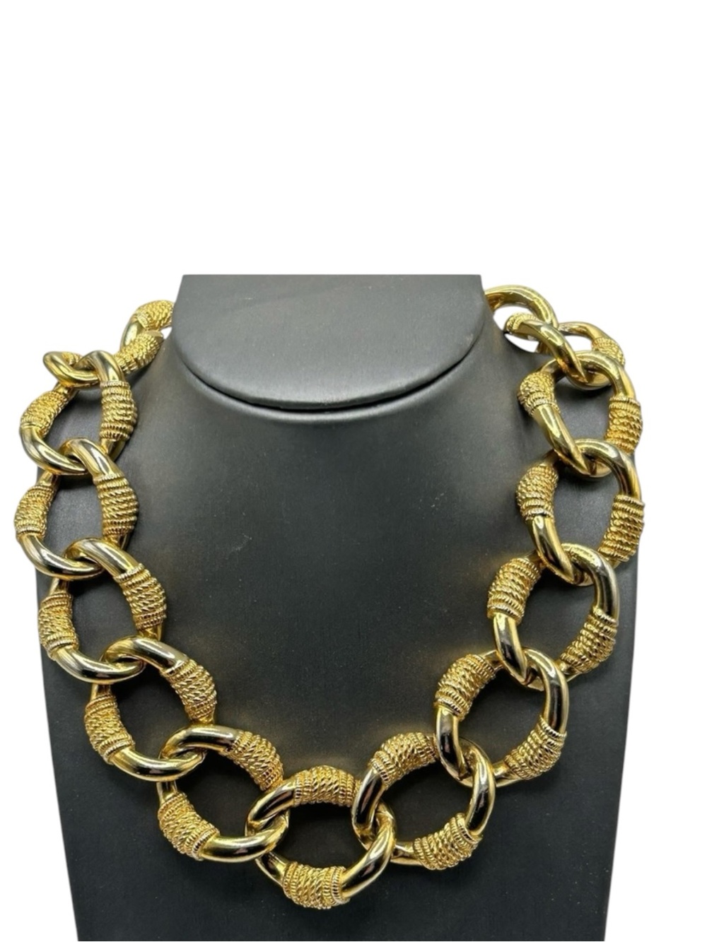 Vintage Chunky Anne Klein Wrapped Link Necklace